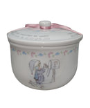 Precious Moments 212008, Christmas Small Cookie Jar- Girl Mailing Snowball