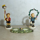 Hummel Figurine: Spring Step & Spring Gifts - Set With Base - 2242