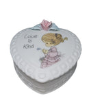 Precious Moments Trinket Box 255823, Love is Kind- Girl Feeding Bird Covered Box