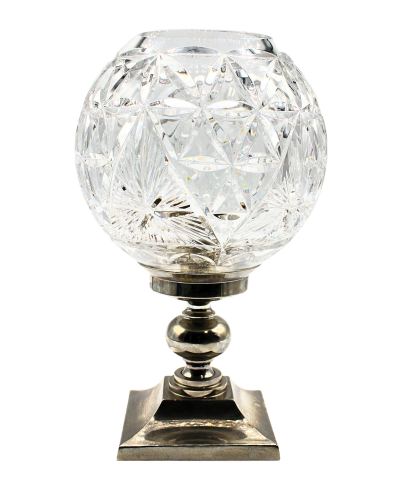 Waterford Crystal: Table Accessories Hurricane Lamp & Metal Base, 10"