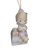 Precious Moments Ornament 340308L, May Your Christmas Be Delightful- Girl on Present, Musical