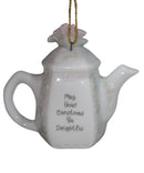 Precious Moments Ornament 340324A, May Your Christmas be Delightful- Boy With Lights Teapot