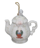 Precious Moments Ornament 340324B, Surrounded With Joy- Girl with Wreath Teapot