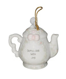 Precious Moments Ornament 340324B, Surrounded With Joy- Girl with Wreath Teapot