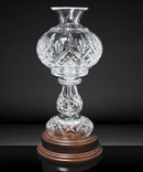 Waterford Crystal Fiona (2 Piece) Electric Hurricane Lamp with Wooden Stand, 12.25"