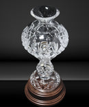 Waterford Crystal Fiona (2 Piece) Electric Hurricane Lamp with Wooden Stand, 12.25"