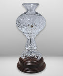 Waterford Crystal Fiona (2 Piece) Electric Hurricane Lamp with Wooden Stand, 12.25"