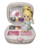Precious Moments Figurine 4001939, You Make Me Blush- Angle with Blush