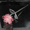 Waterford Crystal: Fleurology Pink Glass Rose, 15"