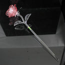 Waterford Crystal: Fleurology Pink Glass Rose, 15"