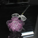 Waterford Crystal: Fleurology Lavender Glass Rose, 14.75"