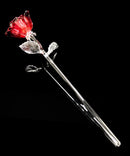 Waterford Crystal: Table Accessories Rose Glass Flower, 14.25" | Red