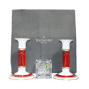 Waterford Holiday Ribbons Candlesticks with Happy Holidays Tree Votive, 6.4" - Boxed Set of 3