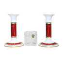 Waterford Holiday Ribbons Candlesticks with Happy Holidays Tree Votive, 6.4" - Boxed Set of 3