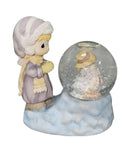 Precious Moments 465356L, Girl with Snowman Mini Waterball