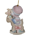 Precious Moments Ornament 465429B, Boy on Rocking Horse Reindeer
