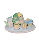 Precious Moments Figurine 488739, Girl/Stove Mini Tea set
