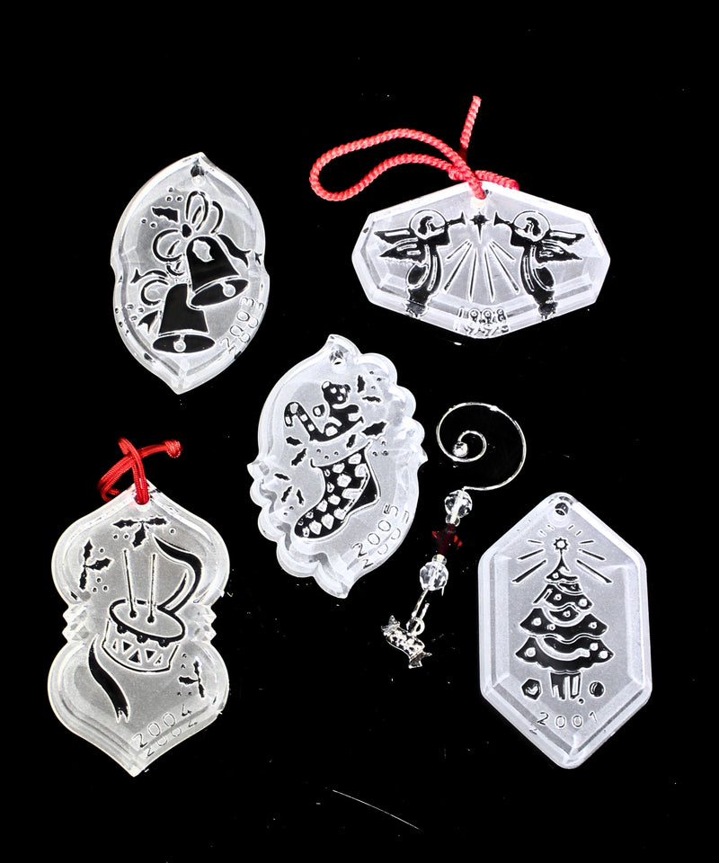 Waterford Crystal: Christmas Ornament Lot of 5, 4"