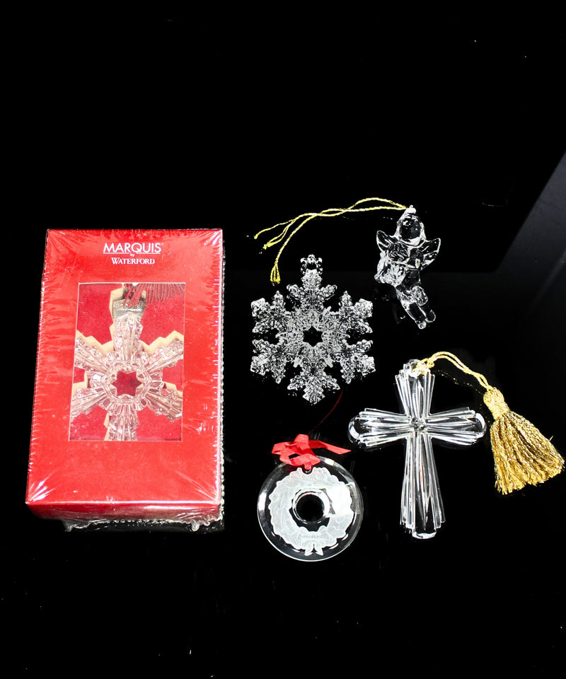 Waterford Crystal: Christmas Ornament Lot of 5, 6.5"