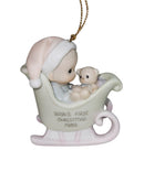 Precious Moments Ornament 523194, Baby's First Christmas- 1989 Boy