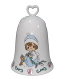 Precious Moments Bell 528536S, Meowie Christmas- Girl with Cat