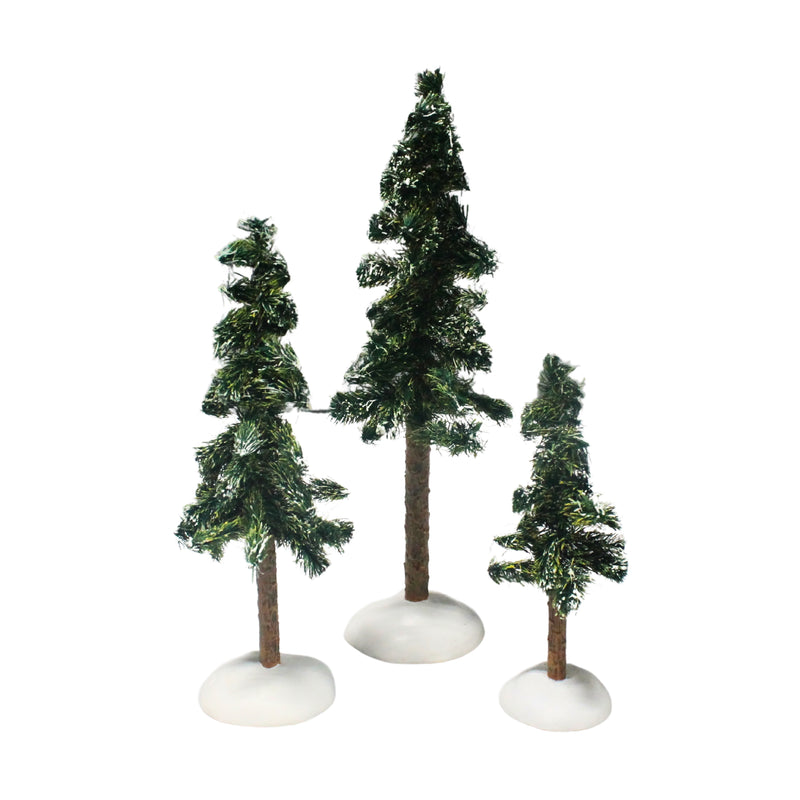 Department 56: 53618 Black Spruce Trees - Set of 3