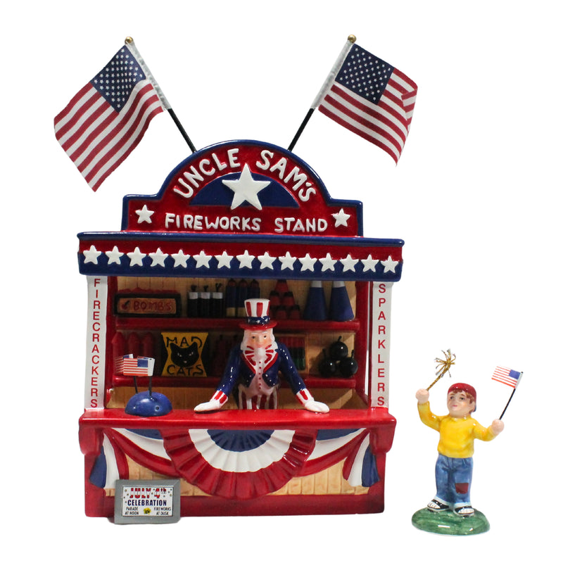 Department 56: 54974 Uncle Sam's Fireworks Stand - Set of 2