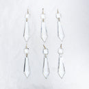 Waterford Crystal Chandelier Prisims Lot of 6 New Style Clip Drop & Button, 4.75"