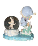 Precious Moments Trinket Box 589829A, Boy with Bunny Skating water globe