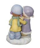 Precious Moments Figurine 589837A, Boy and Girl Singing with Bunnies Waterball
