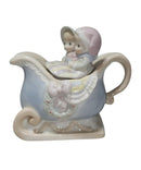 Precious Moments 603384A, Couple in Sleigh Teapot