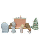 Precious Moments Figurine 613118, X'mas Fireplace and Floor Setting