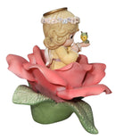 Precious Moments Figurine 634832H, Red Rose of Love- Angel Sitting