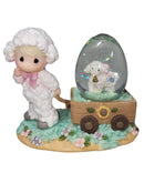 Precious Moments Figurine 667935L, Easter Boy with Lamb Mini Water Ball