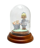 Precious Moments Figurine 694908, God Loveth a Cheerful Giver, Mini Pewter Glass Dome