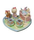 Precious Moments Figurine 705567, Jesus Loves Me Baby Girl and Toys Mini Tea Set