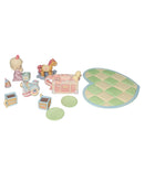 Precious Moments Figurine 705567, Jesus Loves Me Baby Girl and Toys Mini Tea Set
