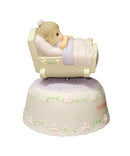 Precious Moments Figurine 741010, God Bless this Baby Girl, Plays "Rock a Bye Baby"