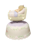 Precious Moments Figurine 741010, God Bless this Baby Girl, Plays "Rock a Bye Baby"
