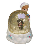 Precious Moments 775355, Girl with Christmas Igloo Waterball