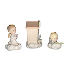 Precious Moments Figurine 879622, The Good Book Library, Heavenly Daze Series, 3 pc set