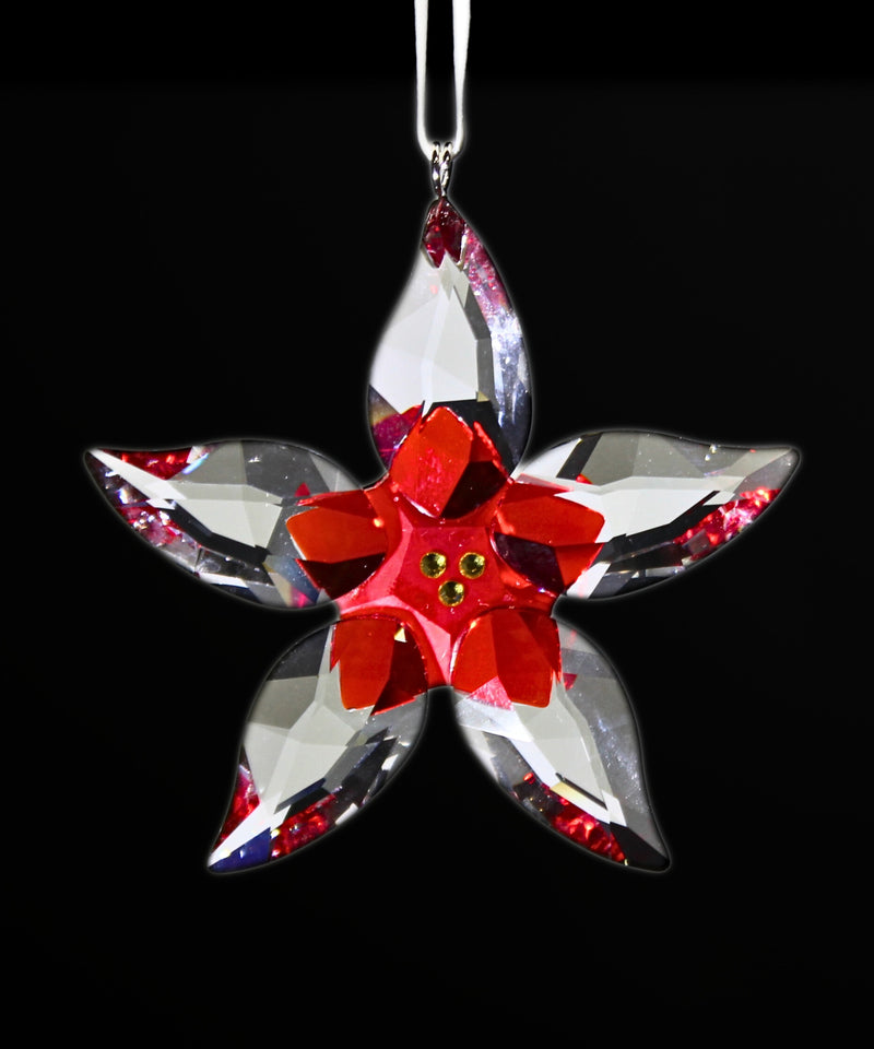 Swarovski Ornament:  Clear Poinsettia Ornament