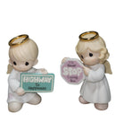 Precious Moments Figurine 959421HD, Angles with Signs- Set of 2