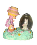 Precious Moments 960217A, Girl with Bunny and Egg shaped water globe