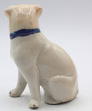 Porcelain Pug Blue Bow Antique