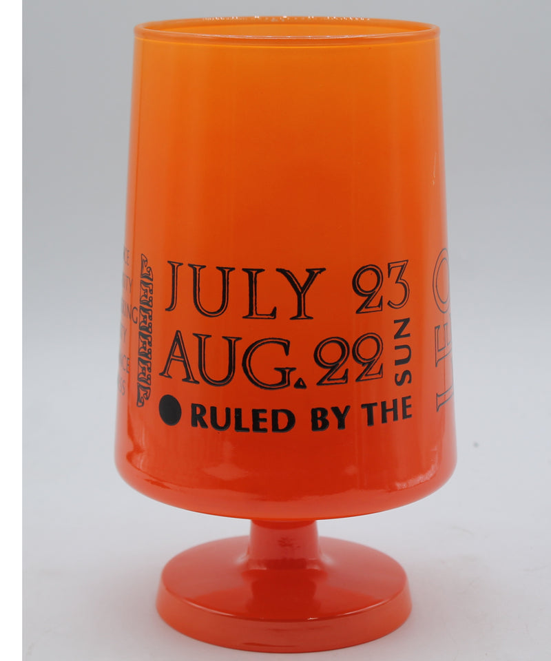 Tiara Indiana Glass Leo Zodiac Footed Goblet Vase