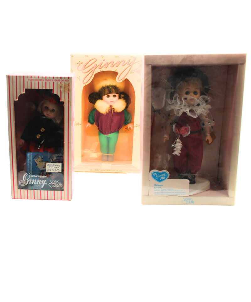 Ginny Dolls- The world of Ginny, Rocking Mountains Ginny, Harlequin Ginny. Lot of 3