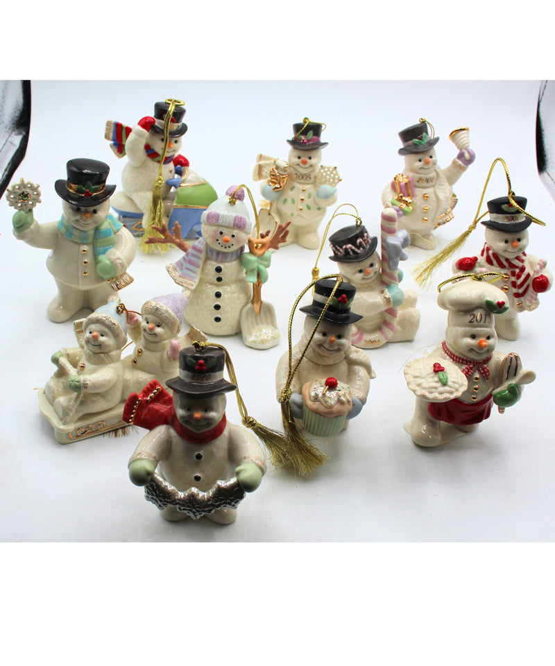 Lenox Snowman Ornaments Lot of 11