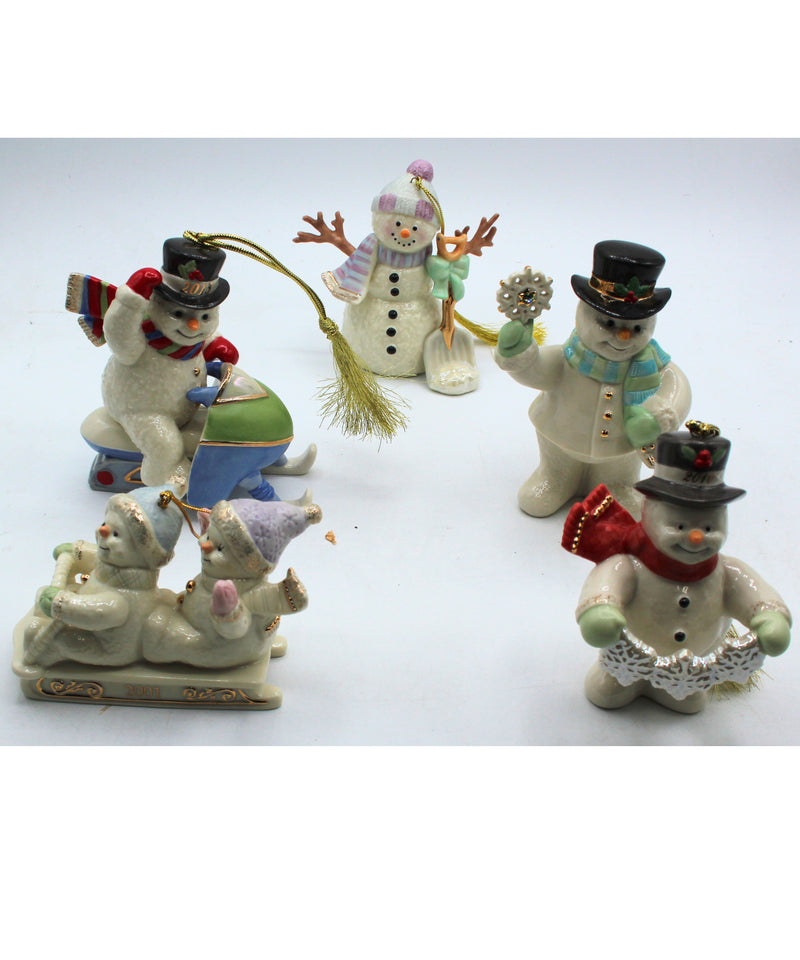 Lenox Snowman Ornaments Lot of 11