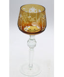 Bohemian Cut to Clear Wine Glass Goblet